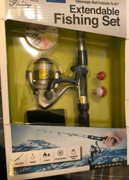 PROTOCOL Extendable Fishing Set Telescopic Rod to 61