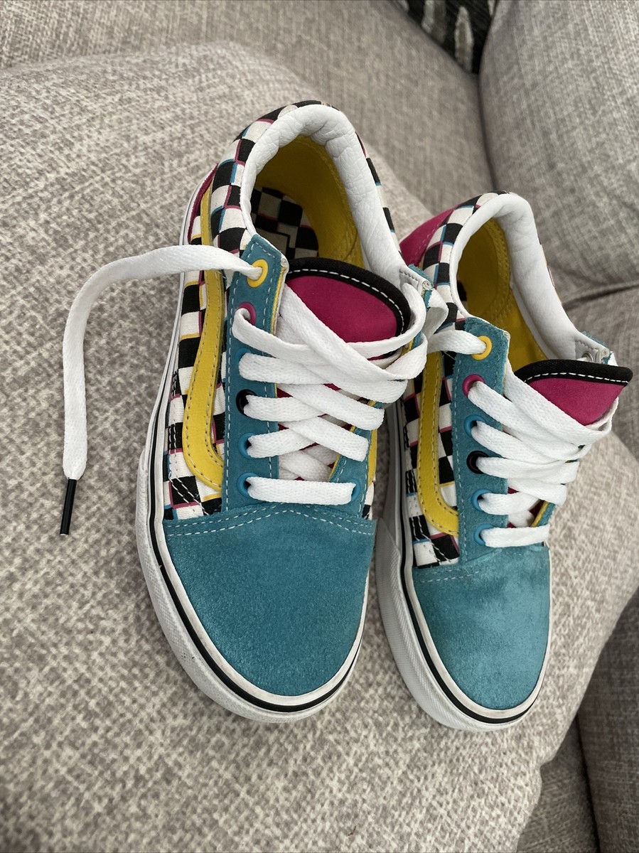 Vans Old Skool Look Saved By The Bell Checkered Suede Blue Pink 9.5 Men 11 Women Vans Unisex Old School Look Saved by the Bell Checkered  main image 2