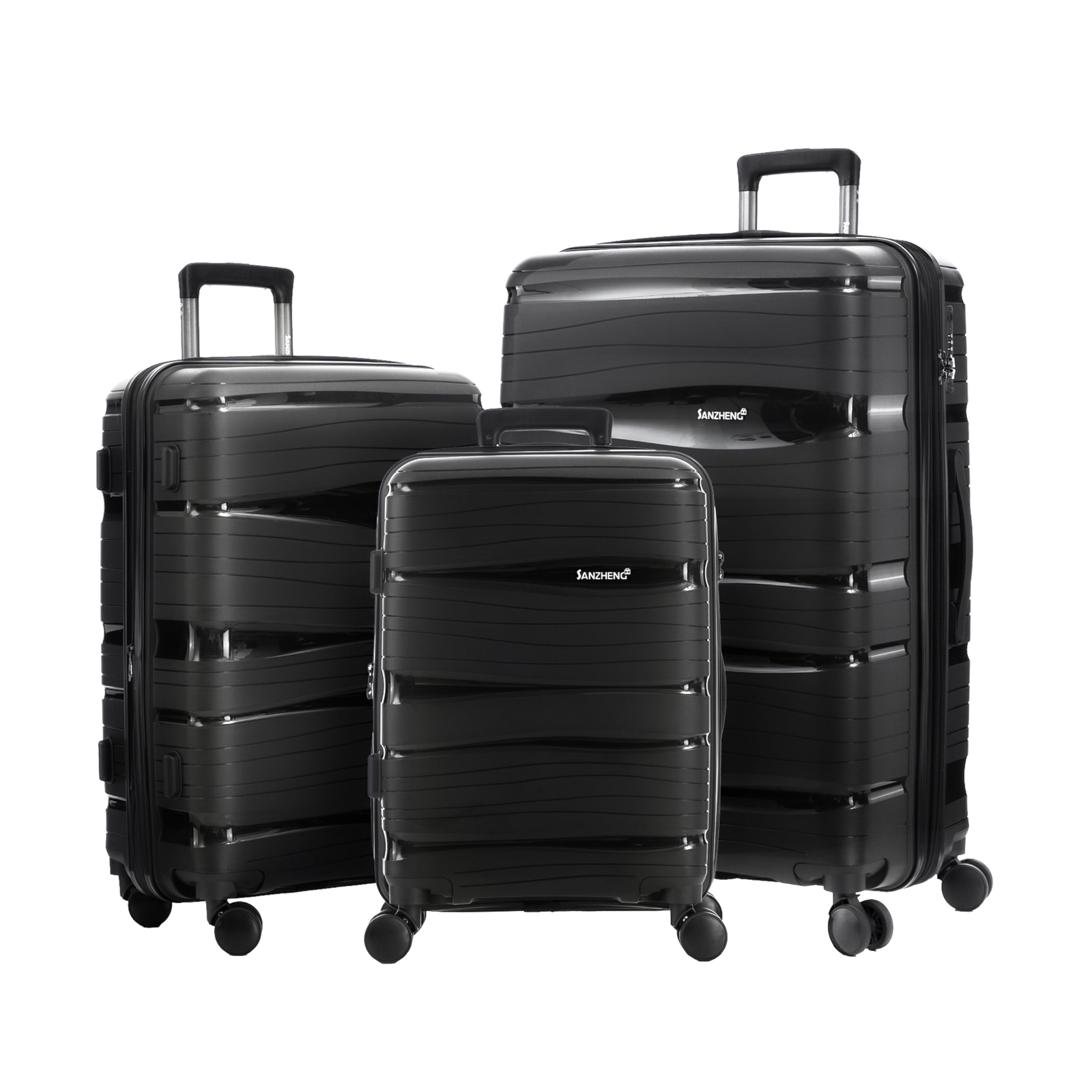 Luggage Set 3 piece Hardshell Carry On Luggage Checked Suitcase sets Double S...