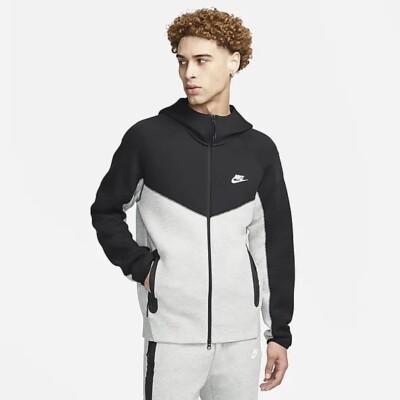 Grey/Black Nike Tech Fleece Mens Full Tracksuit Medium Brand New