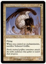 Magic Urza's Destiny 1999: #21/143 Tethered Griffin RARE TCG Card, Unplayed