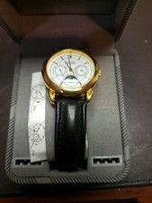 Orologio BILL BLASS 35mm Uomo Fasi Lunari Multifunzione Quarzo Pelle Originale 