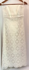 Wedding Dress Galina Ivory and Lace Strapless Tea-Length Size 4 Gorgeous!