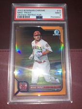 Mike Trout 2022 Bowman Chrome #13 BASE Orange Refractor /25 PSA  9 MINT