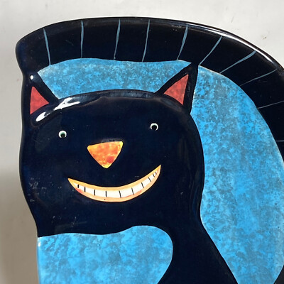 Black Cat Ceramic Halloween Candy Dish Wendy Bentley Certified International
