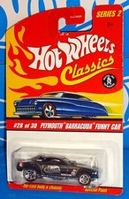 Hot Wheels 2006 Classics #28 Plymouth Barracuda Funny Car Black w/ Wheel Error