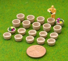 HO Scale Wine Barrel Planters 20 pc Train Scenery addition Miniatures Flower pot