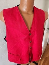 vintage red corduroy vest 50's 60's medium 1960's