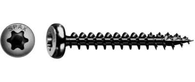 SPAX Universalschraube Vollgewinde Halbrundkopf T-STAR plus 4CUT Schwarz BLAX