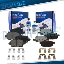 Front Rear Ceramic Brake Pads w/Hardware for 2016 -2021 Chevrolet Chevy Malibu
