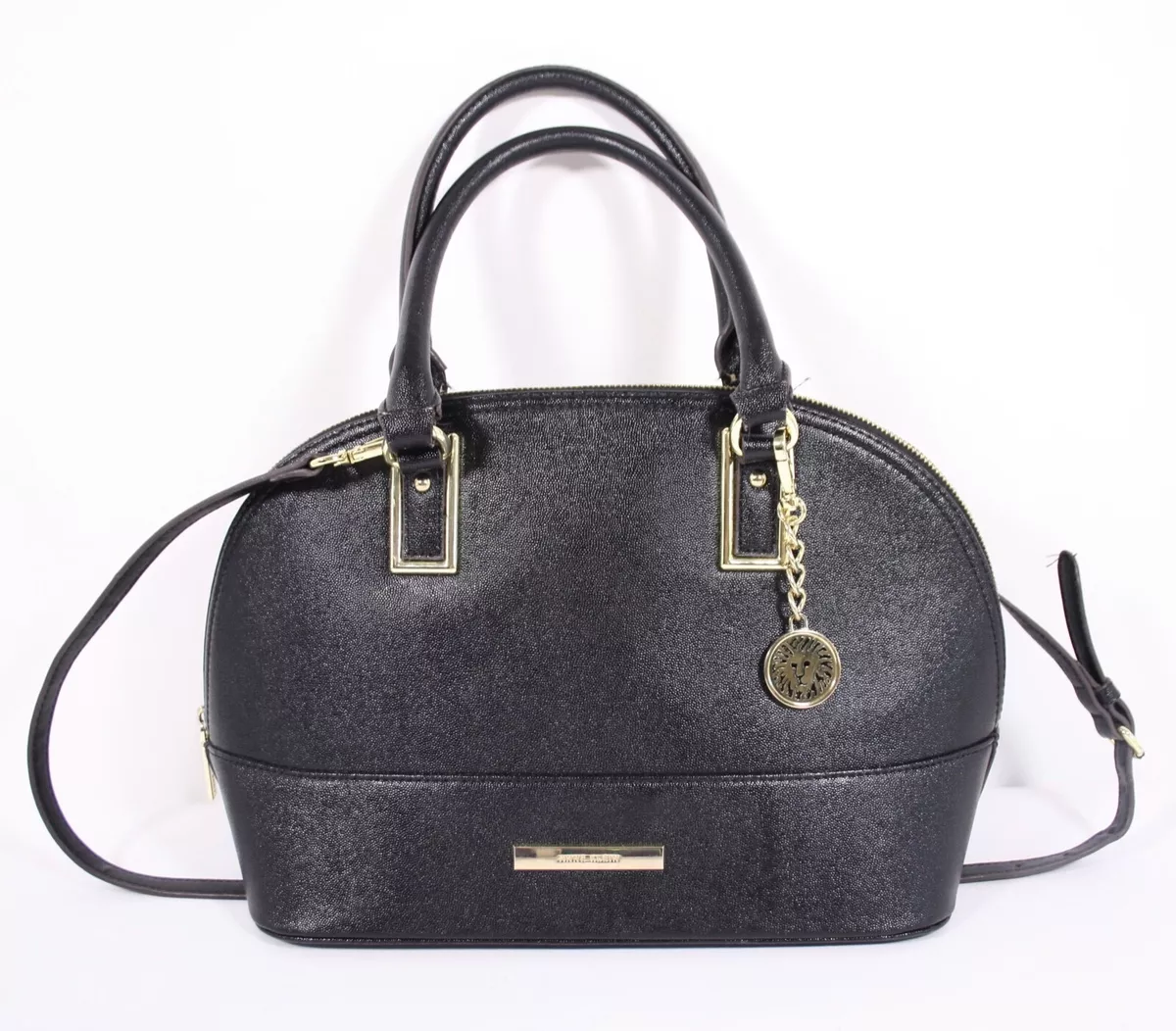 Anne Klein Shimmer Down Dome Purse Satchel Faux Leather eBay