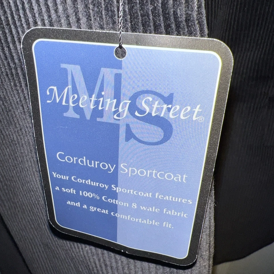 Винтажный новый с Ярлыками встречи улицы черный вельвет спортивное пальто размер 48 Med/Reg - Изображение 4 из 4