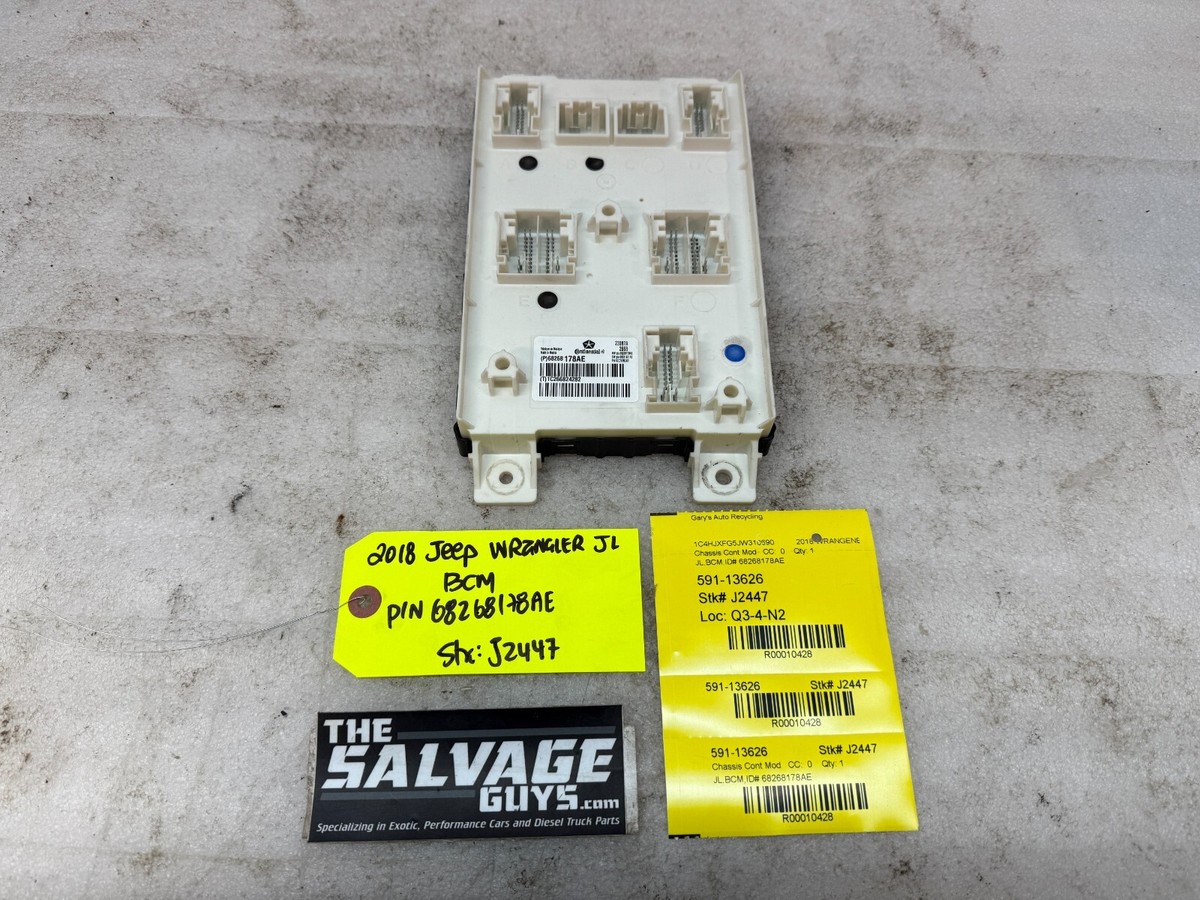 18 JEEP WRANGLER RUBICON JL BCM BODY CONTROL MODULE 68268178AE 18