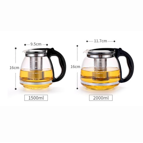 Robuste Teekanne mit Feinmaschigem Siebeinsatz 2 Liter Ideal für Tee - Bild 3 von 11
