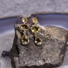 Citrin Ohrring, 925er Silber, Edelstein Ohrringe (3568), Edelsteinschmuck