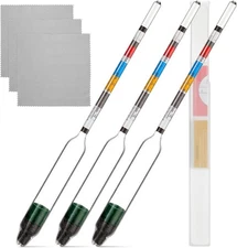 3 Packs Triple Scale Hydrometer with Cleaning Cloth for Wine Beer Mead... 