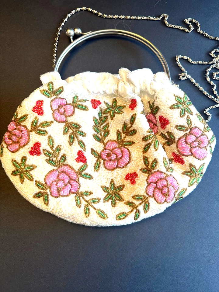 Bolso de noche vintage con cuentas bolso de mano bolso de boda Foto 4 de 4