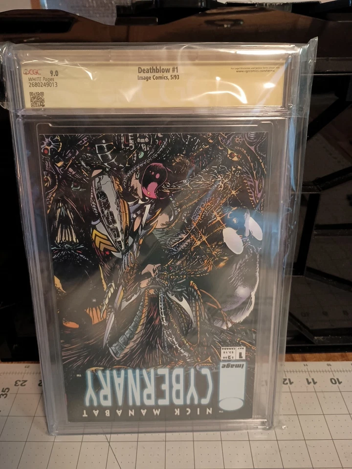 Deathblow 1, Jim Lee, Emboss red foil logo, flip cover, CGC 9.0 Signed. - Image 3 of 4