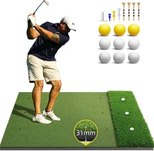 Dual Turf Golf Mat 31Mm: 5X5Ft/5X4Ft Heavy-Duty Golf Hitting Mats Practice Outdo