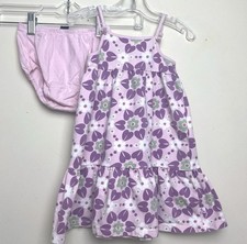 VTG Baby Gap Pink Purple Daisy Sundress Bloomers Toddler Girl Size 18-24 Mos Y2K