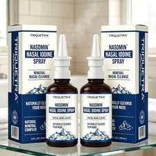 2x Nasomin Iodine Nasal Spray Natural Mineral Complex Cleanses Nasal Passages