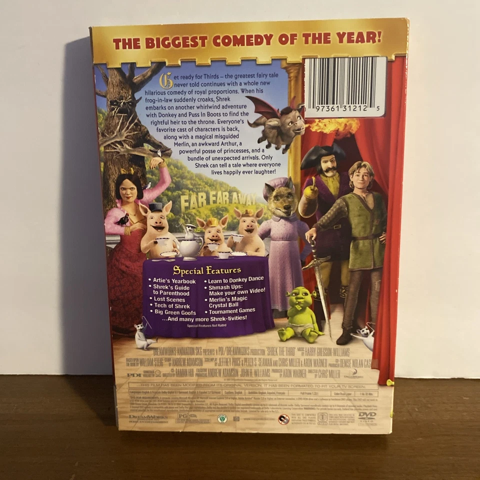 Shrek the Third (DVD, 2007, Full Screen Version - Checkpoint) - Image 2 of 4