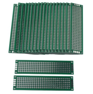 Double Sided Universal PCB Prototype Soldering Circuit Board - 2x8cm (20 Pack)