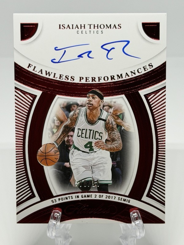 2024-25 Panini Flawless Isaiah Thomas Flawless Performances Ruby /15 Auto Boston