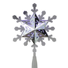 Kurt Adler 9.25" LED White and Blue Rotating Christmas Snowflake Tree Topper