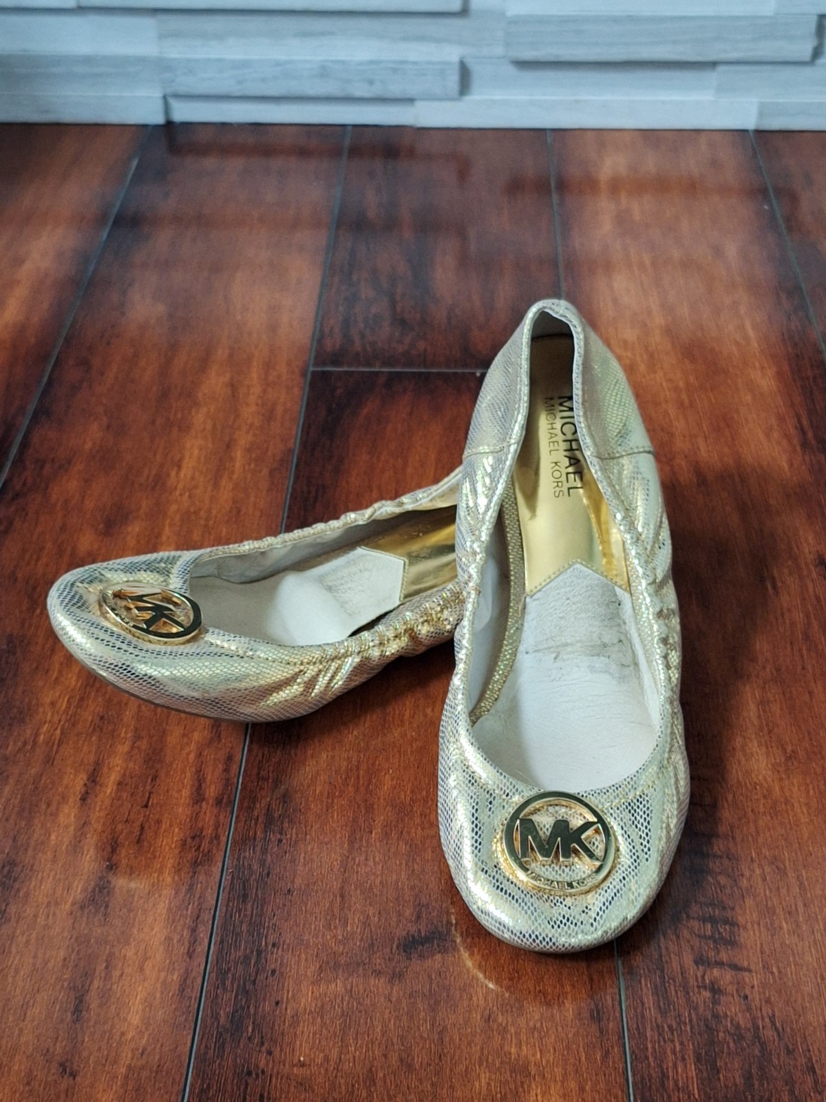 Michael Kors Fulton Python-Embossed ballet flats … - image 1