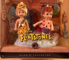 THE FLINTSTONES Tommy & Kelly Pebbles Bam Bam BARBIE DOLL Silver Label 2008 NIB