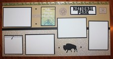 National Park scrapbook pages 2, each 12 x 12 handmade assembled travel pages