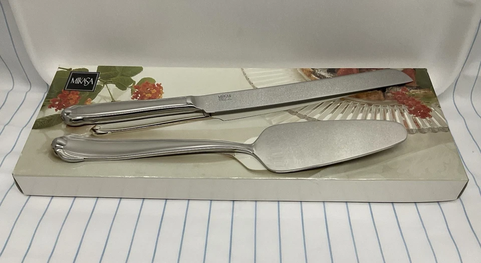 Juego de cuchillos y postres de postre de boda de satén Mikasa Classico de acero inoxidable Corea Foto 3 de 3