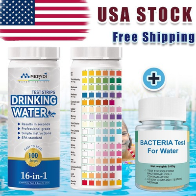 #ad 17 in 1 Drinking Water Test Kit 100pcs for Well amp; TapE.coli Bacteria Tests $15.99