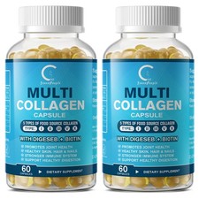 Multi Collagen Capsules with Biotin 120ct  For Hair Skin Nails  Joint Support