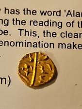 1769 Mughal Empire Gold 1/2 Fanam Coin
