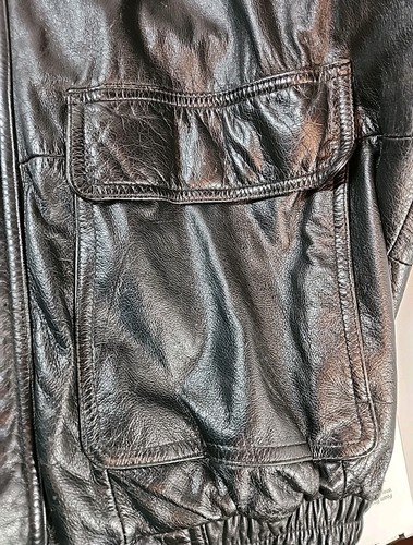 Vintage Members Only Genuine Leather Bomber Motorcycle Jacket Men's Sz LG Black - Picture 4 of 24