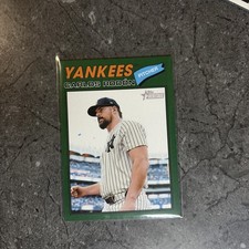 2026 Topps Heritage Green Border Carlos Rodon Yankees SP # 385