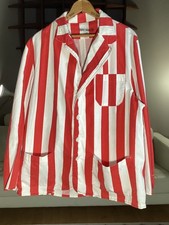 Vintage 1950s Barbershop Quartet Red White Striped Blazer Jacket Sz 46