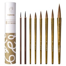 Watercolor Brushes 8Pcs,Round Pointed Tip Paint Brush Art Brush for Watercolo...