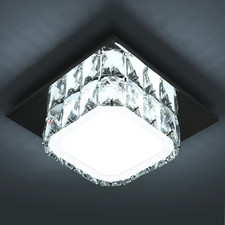 LED Kristall Deckenleuchte Modern mit Anhängern Wohnzimmer & Flur Kaltes Licht