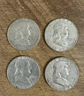 (4) Ben Franklin 90% SILVER Half Dollar 1.447 Troy Ounces 1959,1961,1963,1963