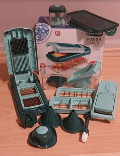 Nicer Dicer Fusion Smart Genius 17 TEILIGES XXL Gemüseschneider Set