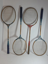Set of 4 Vintage Wooden Badminton Racquets Vintage for Vintage Sports Decor