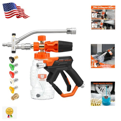 #ad Stainless Steel Foam Cannon with Dual Tip for High Pressure Car Wash 4000 PSI $80.98