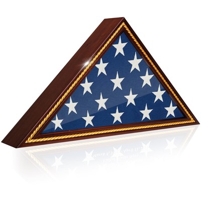 Flag Case for American Veteran Flag 9.5 X 5 Feet Glass Front Flag Display Case
