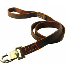 Leather Dog Leash Heavy Duty 3 Ft Braided Waterproof Training Lead Twist Clip