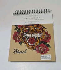 Ed Hardy Tiger Sketchbook Tatoo 8x10 Acid-Free Perforated Sheets Stickers New