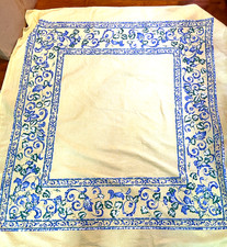 Cottagecore Country Bright Yellow Blue Floral Tablecloth 53 x 50" Rectangular