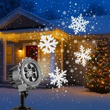 Snowflake Projector Lights Outdoor Plug-In Snowfall Lamp, Night Light LED Christ